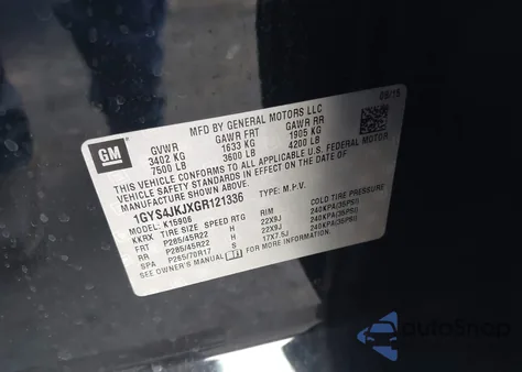 2016 Cadillac Escalade Esv Premium Collection z USA, uszkodzony, nr VIN 1GYS4JKJXGR121336